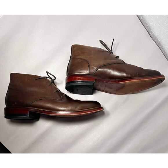 Banana Republic Realey Italian Leather Chukka Boot in Chocolate Brown Mens sz 10 - Picture 3 of 10